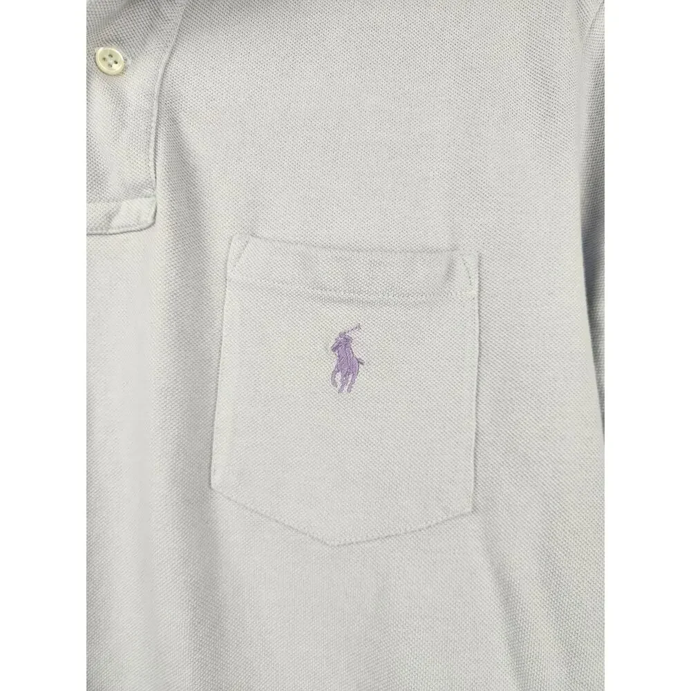 Vintage Ralph Lauren Polo Shirt Short Sleeve Men Small Light Purple Horse Logo